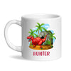 Personalised T-Rex Dinosaur Mug - Custom Name Kids Cup - Prehistoric Jungle Theme - Ceramic or Enamel - 11oz, 6oz, or Camping Mug - NZ Made