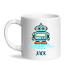 Personalised Robot Mug - Custom Name Kids Cup - Futuristic Tech Theme - Ceramic or Enamel - 11oz, 6oz, or Camping Mug - NZ Made