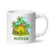 Personalised Stegosaurus Dinosaur Mug - Custom Name Kids Cup - Prehistoric Jungle Theme - Ceramic or Enamel - 11oz, 6oz, or Camping Mug - NZ Made