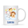 Personalised Safari Animals Mug - Custom Name Kids Cup - Cute Jungle Friends Theme - Ceramic or Enamel - 11oz, 6oz, or Camping Mug - NZ Made