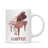 Personalised Piano Mug - Custom Name Kids Cup - Music Lover Gift - Grand Piano Theme - Ceramic or Enamel - 11oz, 6oz, or Camping Mug - NZ Made