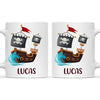 Personalised Pirate Ship Mug - Custom Name Kids Cup - Adventure on the High Seas - Ceramic or Enamel - 11oz, 6oz, or Camping Mug - NZ Made