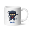 Personalised Ninja Mug - Custom Name Kids Cup - Stealth Warrior Theme - Ceramic or Enamel - 11oz, 6oz, or Camping Mug - NZ Made