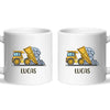 Personalised Dump Truck Mug - Custom Name Kids Cup - Construction Vehicle Theme - Ceramic or Enamel - 11oz, 6oz, or Camping Mug - NZ Made