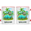 Personalised Dinosaur Mug - Custom Name Kids Cup - Brachiosaurus Jungle Theme - Ceramic or Enamel - 11oz, 6oz, or Camping Mug - NZ Made