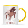 Personalised Piano Mug - Custom Name Kids Cup - Music Lover Gift - Grand Piano Theme - Ceramic or Enamel - 11oz, 6oz, or Camping Mug - NZ Made