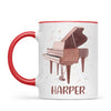Personalised Piano Mug - Custom Name Kids Cup - Music Lover Gift - Grand Piano Theme - Ceramic or Enamel - 11oz, 6oz, or Camping Mug - NZ Made