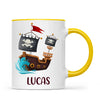 Personalised Pirate Ship Mug - Custom Name Kids Cup - Adventure on the High Seas - Ceramic or Enamel - 11oz, 6oz, or Camping Mug - NZ Made
