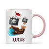Personalised Pirate Ship Mug - Custom Name Kids Cup - Adventure on the High Seas - Ceramic or Enamel - 11oz, 6oz, or Camping Mug - NZ Made