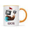 Personalised Pirate Ship Mug - Custom Name Kids Cup - Adventure on the High Seas - Ceramic or Enamel - 11oz, 6oz, or Camping Mug - NZ Made