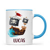 Personalised Pirate Ship Mug - Custom Name Kids Cup - Adventure on the High Seas - Ceramic or Enamel - 11oz, 6oz, or Camping Mug - NZ Made