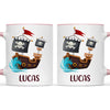 Personalised Pirate Ship Mug - Custom Name Kids Cup - Adventure on the High Seas - Ceramic or Enamel - 11oz, 6oz, or Camping Mug - NZ Made