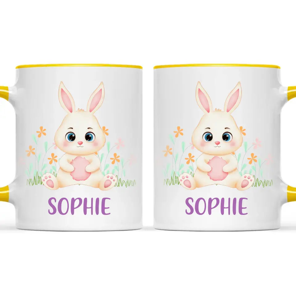 Personalised Bunny Mug - Custom Name Kids Cup - Cute Rabbit Design - 11oz or 6oz - NZ Made