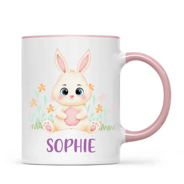 Personalised Bunny Mug - Custom Name Kids Cup - Cute Rabbit Design - 11oz or 6oz - NZ Made