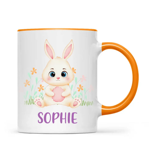 Personalised Bunny Mug - Custom Name Kids Cup - Cute Rabbit Design - 11oz or 6oz - NZ Made
