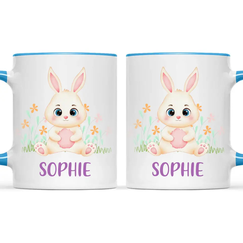 Personalised Bunny Mug - Custom Name Kids Cup - Cute Rabbit Design - 11oz or 6oz - NZ Made