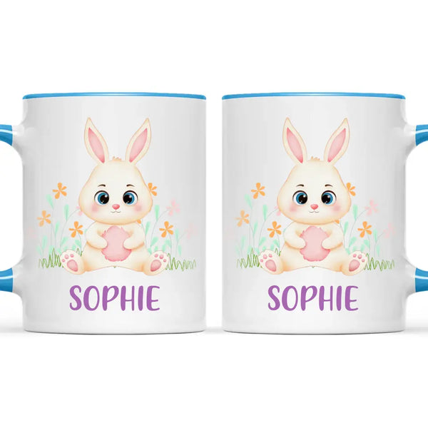 Personalised Bunny Mug - Custom Name Kids Cup - Cute Rabbit Design - 11oz or 6oz - NZ Made
