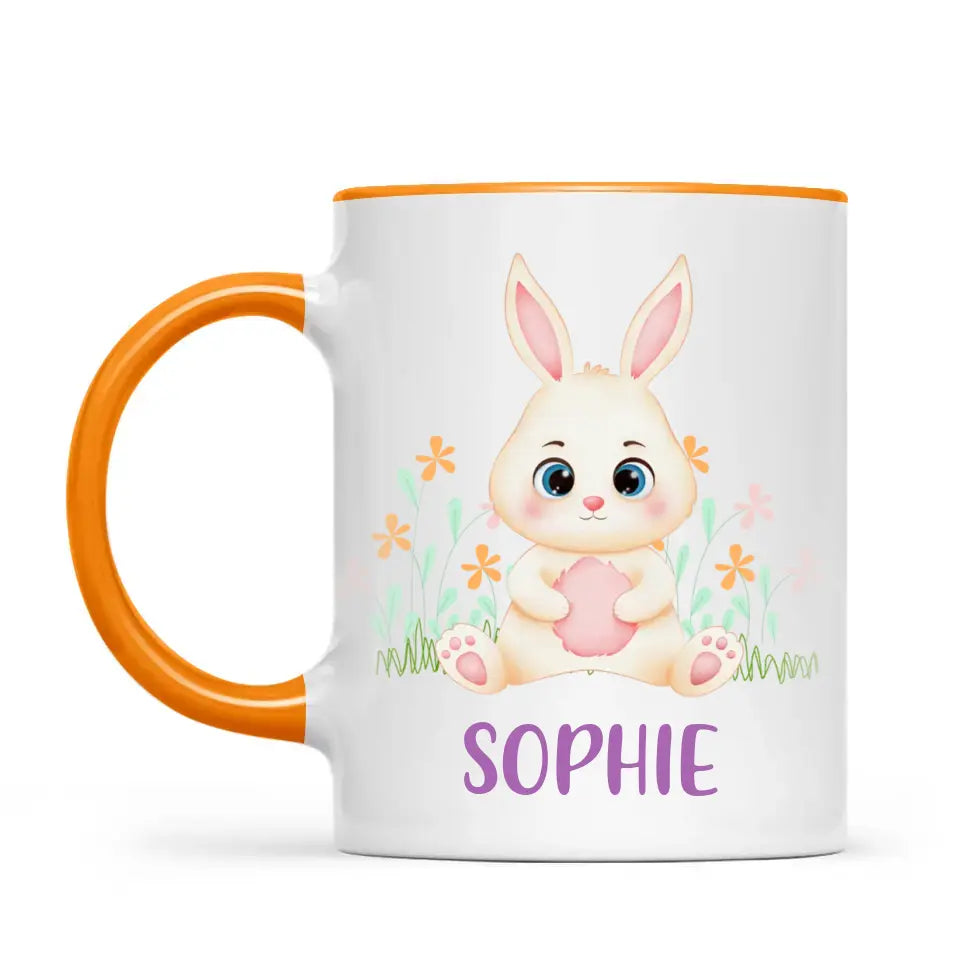 Personalised Bunny Mug - Custom Name Kids Cup - Cute Rabbit Design - 11oz or 6oz - NZ Made