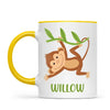 Personalised Monkey Mug - Custom Name Kids Cup - Cute Jungle Animal Design - 11oz or 6oz - NZ Made