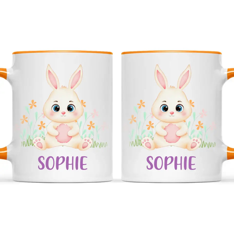 Personalised Bunny Mug - Custom Name Kids Cup - Cute Rabbit Design - 11oz or 6oz - NZ Made