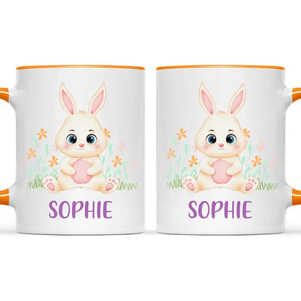 Personalised Bunny Mug - Custom Name Kids Cup - Cute Rabbit Design - 11oz or 6oz - NZ Made