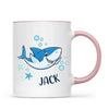 Personalised Shark Mug - Custom Name Kids Cup - Fun Ocean Shark Design - 11oz or 6oz - NZ Made