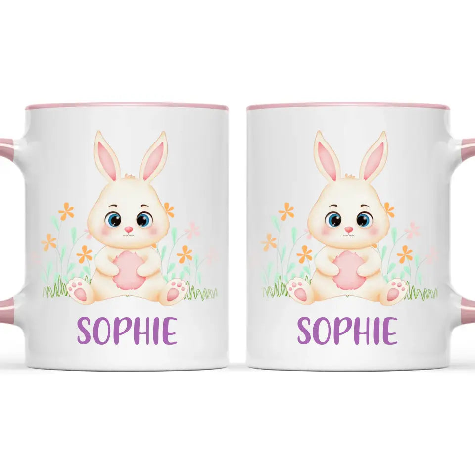 Personalised Bunny Mug - Custom Name Kids Cup - Cute Rabbit Design - 11oz or 6oz - NZ Made