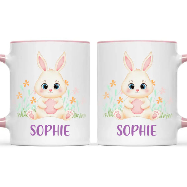 Personalised Bunny Mug - Custom Name Kids Cup - Cute Rabbit Design - 11oz or 6oz - NZ Made