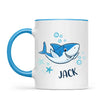 Personalised Shark Mug - Custom Name Kids Cup - Fun Ocean Shark Design - 11oz or 6oz - NZ Made