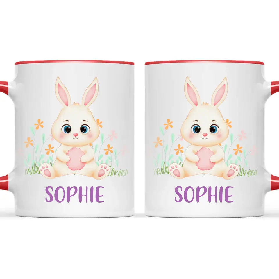 Personalised Bunny Mug - Custom Name Kids Cup - Cute Rabbit Design - 11oz or 6oz - NZ Made