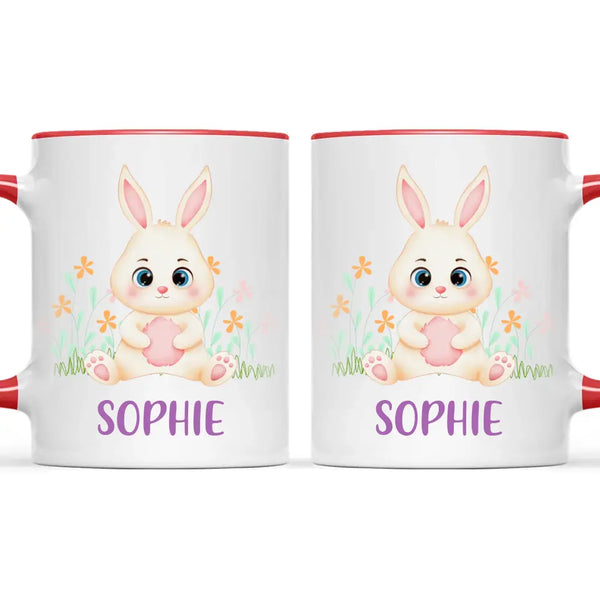 Personalised Bunny Mug - Custom Name Kids Cup - Cute Rabbit Design - 11oz or 6oz - NZ Made