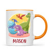 Personalised Dinosaur Mug - Custom Name Kids Cup - Fun Dino Theme - Ceramic or Enamel - 11oz, 6oz, or Camping Mug - NZ Made