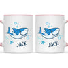 Personalised Shark Mug - Custom Name Kids Cup - Fun Ocean Shark Design - 11oz or 6oz - NZ Made