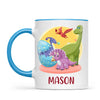 Personalised Dinosaur Mug - Custom Name Kids Cup - Fun Dino Theme - Ceramic or Enamel - 11oz, 6oz, or Camping Mug - NZ Made