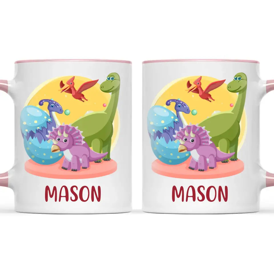 Personalised Dinosaur Mug - Custom Name Kids Cup - Fun Dino Theme - Ceramic or Enamel - 11oz, 6oz, or Camping Mug - NZ Made