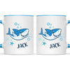 Personalised Shark Mug - Custom Name Kids Cup - Fun Ocean Shark Design - 11oz or 6oz - NZ Made