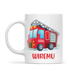 Personalised Fire Truck Mug - Custom Name Kids Cup - Fire Engine Theme - Ceramic or Enamel - 11oz, 6oz, or Camping Mug - NZ Made