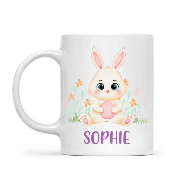 Personalised Bunny Mug - Custom Name Kids Cup - Cute Rabbit Design - 11oz or 6oz - NZ Made