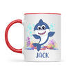 Personalised Shark Mug - Custom Name Kids Cup - Cute Underwater Ocean Design - 11oz or 6oz - NZ Made