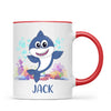 Personalised Shark Mug - Custom Name Kids Cup - Cute Underwater Ocean Design - 11oz or 6oz - NZ Made