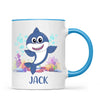 Personalised Shark Mug - Custom Name Kids Cup - Cute Underwater Ocean Design - 11oz or 6oz - NZ Made