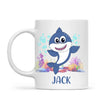 Personalised Shark Mug - Custom Name Kids Cup - Cute Underwater Ocean Design - 11oz or 6oz - NZ Made