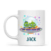 Personalised Alien Spaceship Mug - Custom Name Kids Cup - Fun Outer Space Design - 11oz or 6oz - NZ Made