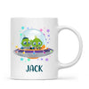 Personalised Alien Spaceship Mug - Custom Name Kids Cup - Fun Outer Space Design - 11oz or 6oz - NZ Made