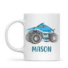 Personalised Shark Monster Truck Mug - Custom Name Kids Cup - 11oz or 6oz - Fun Blue Design - NZ Made