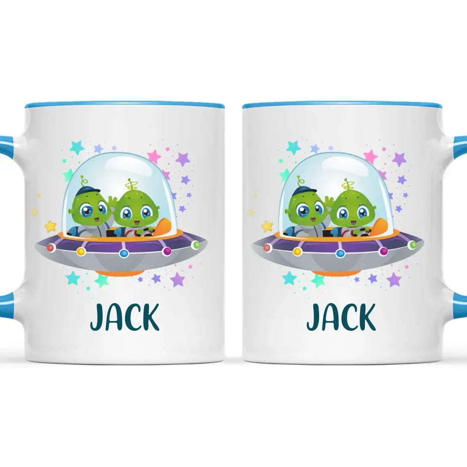 Personalised Alien Spaceship Kids Mug