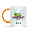 Personalised Alien Spaceship Mug - Custom Name Kids Cup - Fun Outer Space Design - 11oz or 6oz - NZ Made
