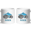 Personalised Shark Monster Truck Mug - Custom Name Kids Cup - 11oz or 6oz - Fun Blue Design - NZ Made