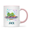 Personalised Alien Spaceship Mug - Custom Name Kids Cup - Fun Outer Space Design - 11oz or 6oz - NZ Made