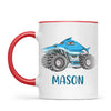 Personalised Shark Monster Truck Mug - Custom Name Kids Cup - 11oz or 6oz - Fun Blue Design - NZ Made